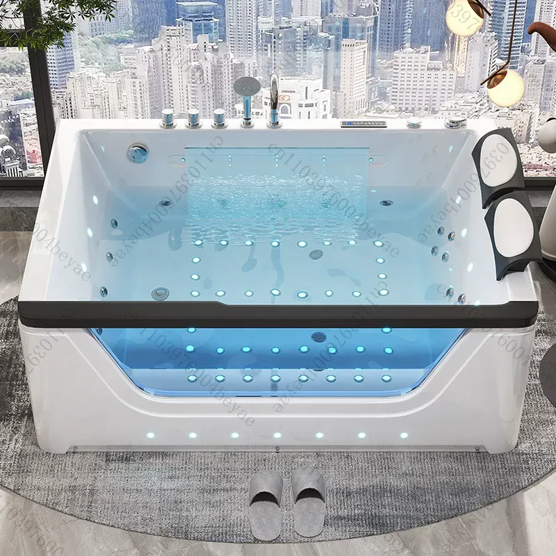 Home Bathroom Jacuzzi - อ่างจากุซซี่อะคริลิก 2 ที่นั่ง พร้อมระบบนวดน้ำตก - ระบบทำความร้อนอัจฉริยะ