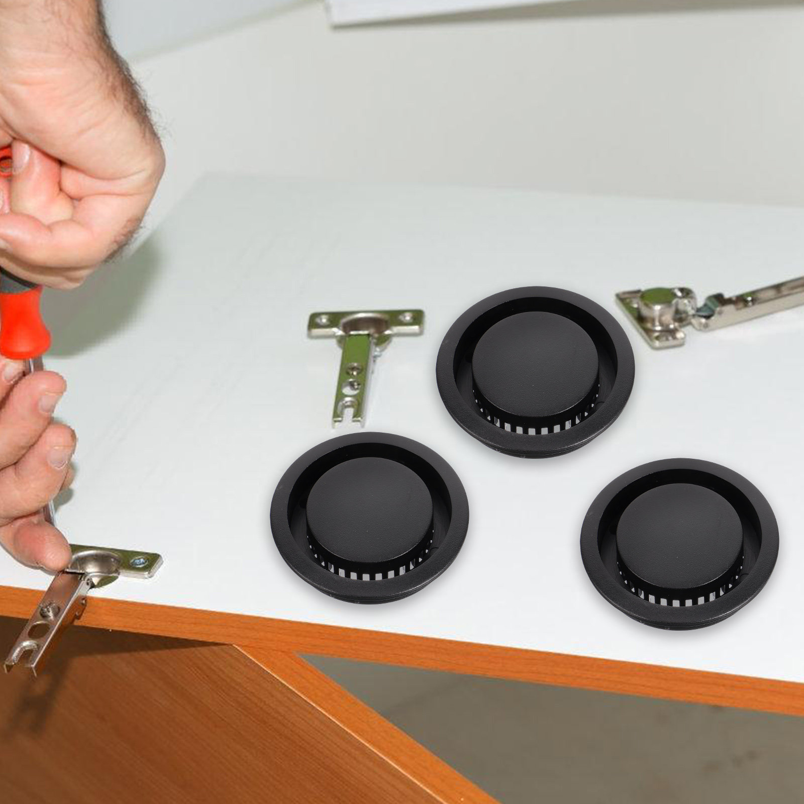 Home Bathroom Vent - ฝาครอบช่องระบายอากาศในตู้ 6 ชิ้น ช่องระบายอากาศพลาสติกสำหรับห้องครัว ห้องน้ำ ตู้เสื้อผ้า