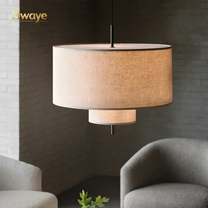 Home Bathroom Lighting Design - โคมไฟเพดาน LED สไตล์วบิซาบิ มินิมอล ดีไซน์ผ้าลินิน สำหรับตกแต่งบ้าน