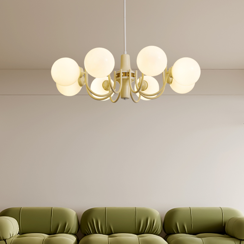 Home Bathroom Lighting Design - โคมไฟแขวน LED สไตล์มินิมอลสมัยใหม่ ดีไซน์ศิลปะ โคมไฟแขวนกระจกสีขาว ห้องนอน