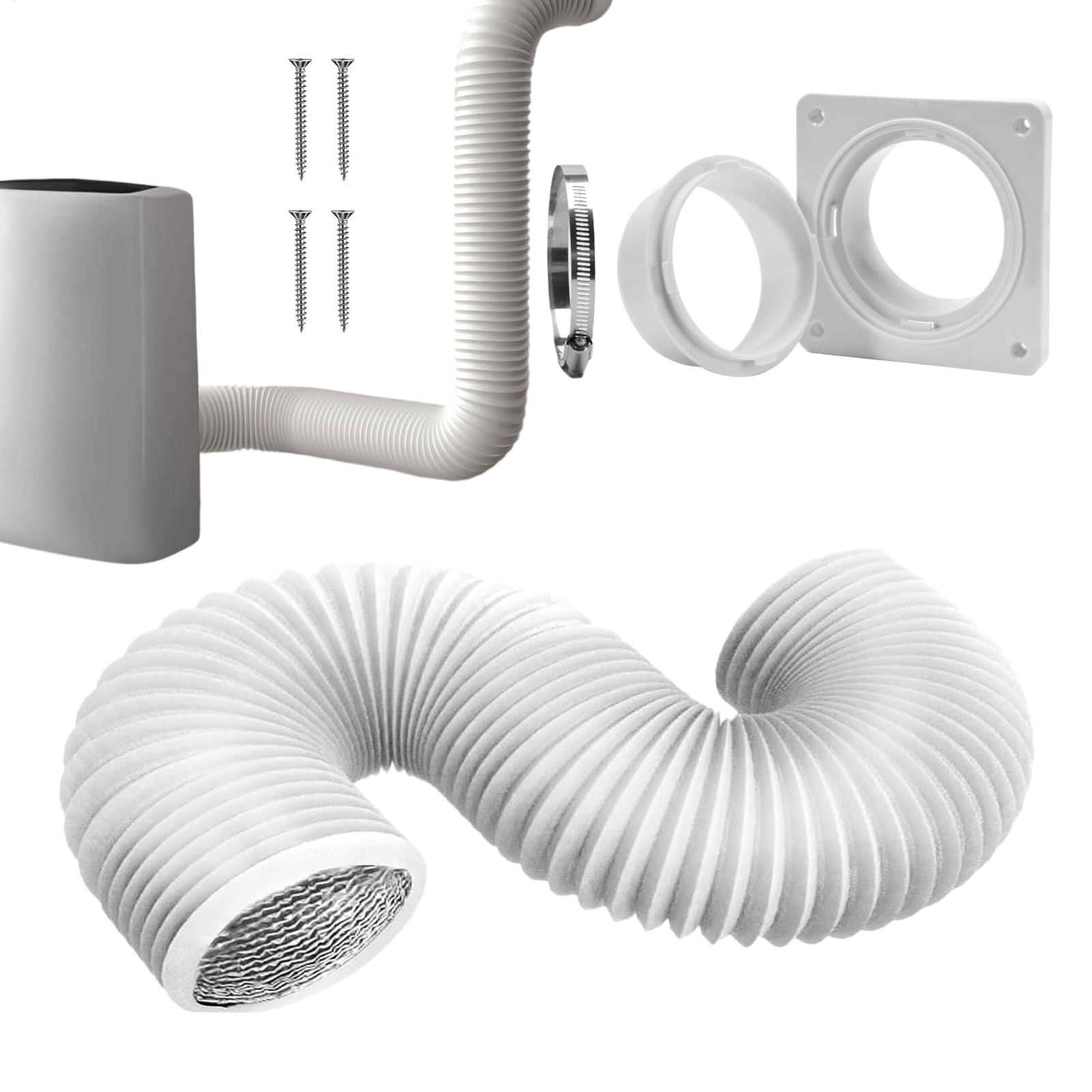 Home Bathroom Vent - แผ่นเชื่อมต่อท่อระบายอากาศเครื่องอบผ้าแบบพกพา ติดผนัง พร้อมท่อ สำหรับบ้าน ห้องครัว ห้องนอน