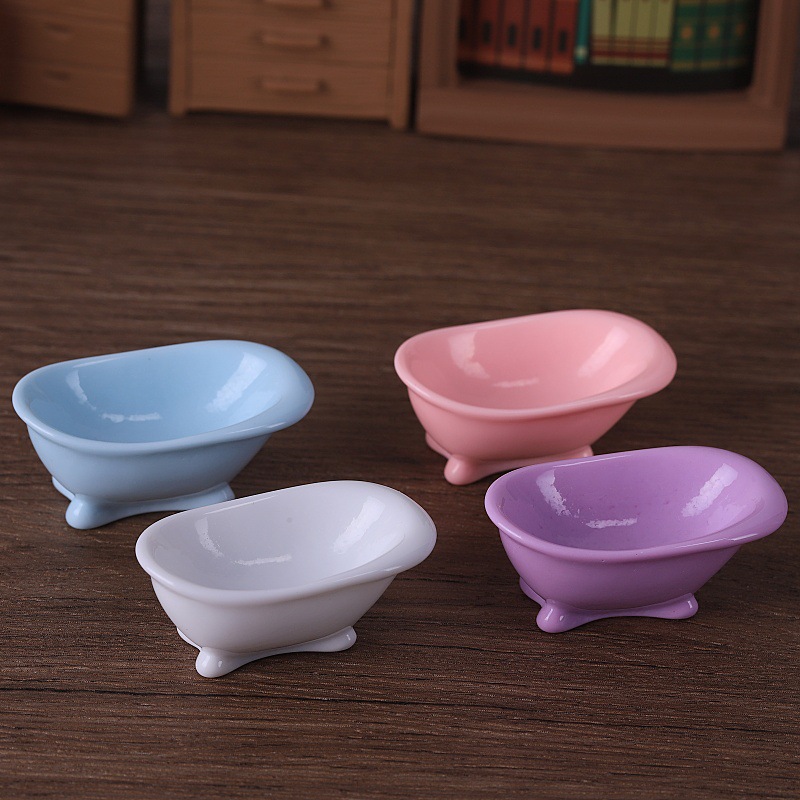 Home Bathroom Tub - ชุดอ่างอาบน้ำจิ๋ว 4 ชิ้น สำหรับตกแต่งบ้านตุ๊กตา แบบจำลอง 3