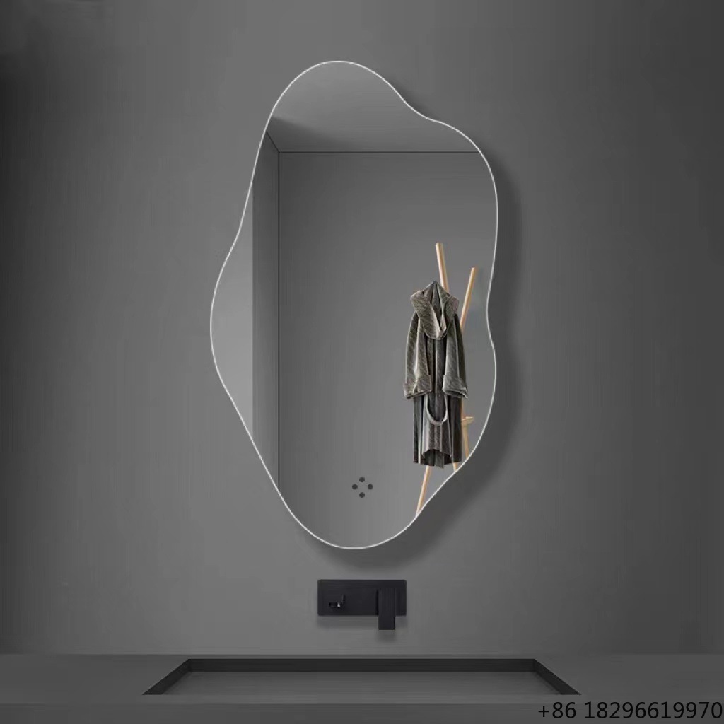 Home Goods Bathroom Mirrors - กระจกตกแต่งผนังห้องน้ำรูปทรงแปลกตา สีเงิน คุณภาพดี ปรับแต่งได้ เหมาะสำหรับใช้ในบ้านและโรงแรม