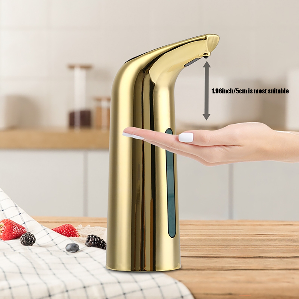 Home Needs Bathroom Cleaning - เครื่องจ่ายสบู่โฟมอัตโนมัติแบบไม่ต้องสัมผัสพร้อมเซ็นเซอร์อินฟราเรด ความจุขนาดใหญ่ 13.53 ออนซ์ (400 มล.)