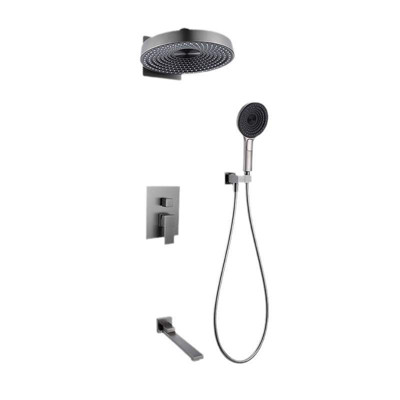 Shower Head Rain - ชุดฝักบัวติดผนังแบบซ่อนระดับไฮเอนด์ พร้อมหัวฝักบัวแบบเรนชาวเวอร์อเนกประสงค์ วัสดุทองเหลืองขัดเงา สำหรับน้ำร้อนน้ำเย็นในห้องน้ำ
