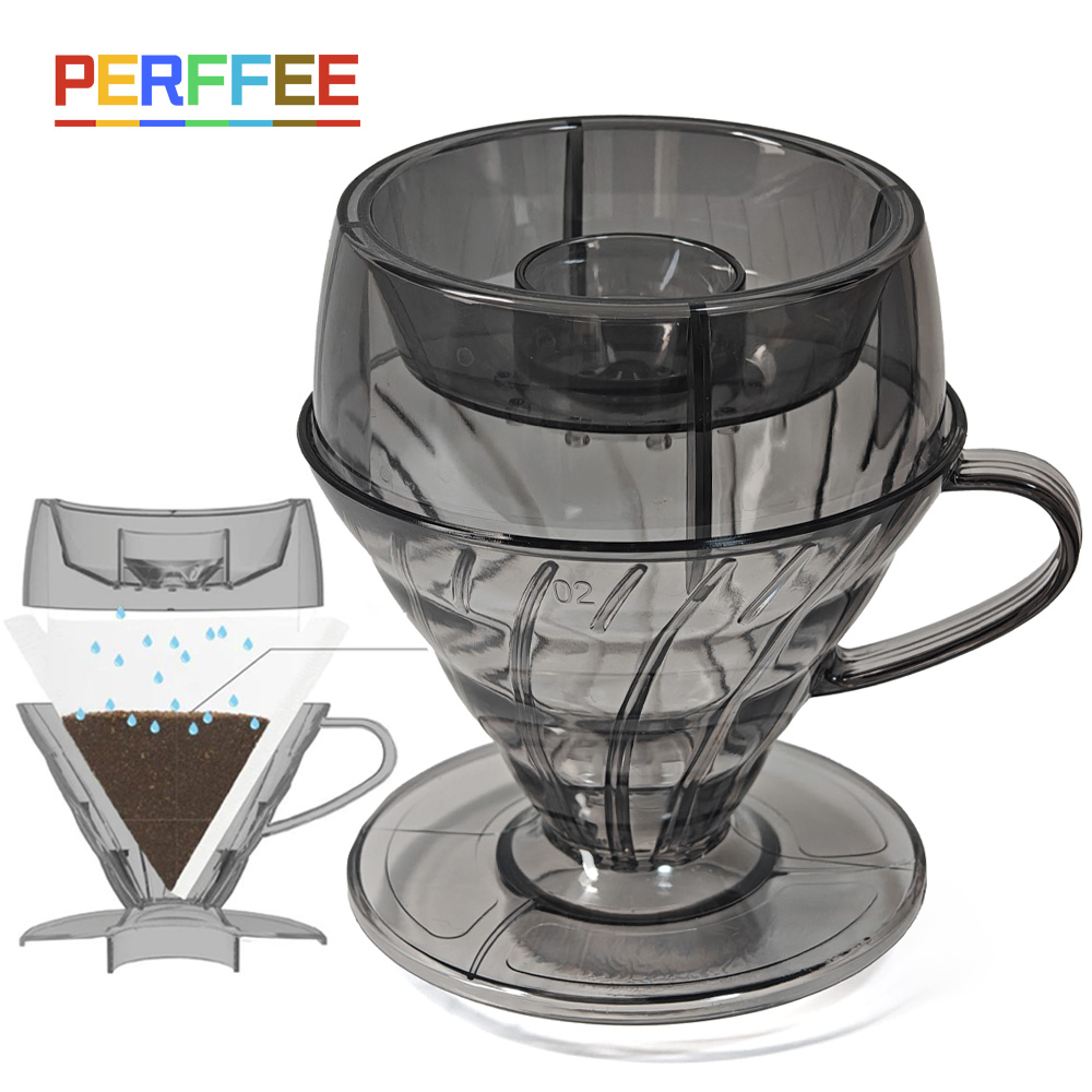 Home Bathroom Water Filter - กาแฟกรองฝักบัวหยดV02 กาแฟDripper Vรูปร่างเทกาแฟDripper Hand Brewกาแฟกรองถ้วยพลาสติก 60