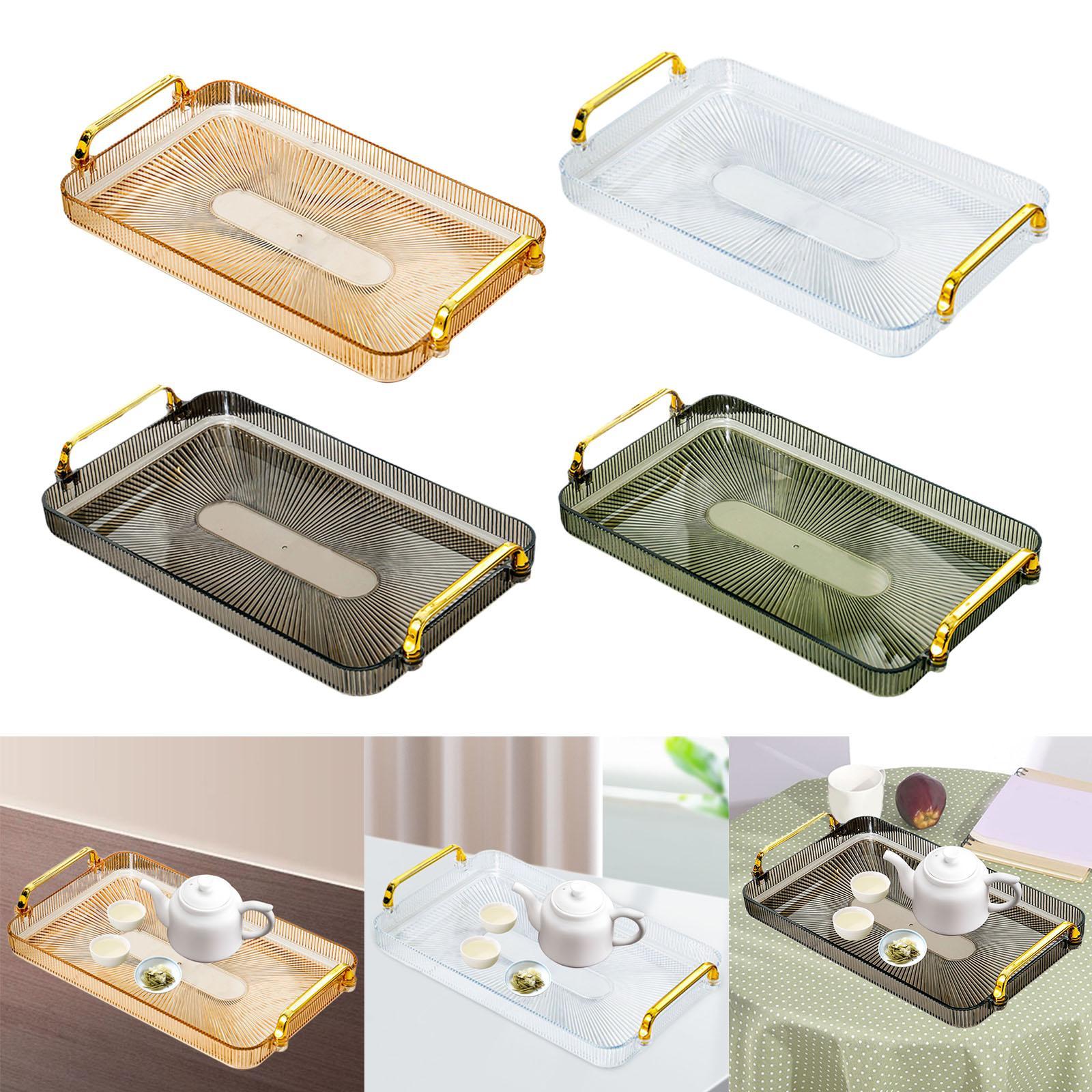 Home Living Bathroom Vanity - ถาดเสิร์ฟอเนกประสงค์สำหรับจัดระเบียบเครื่องสำอาง น้ำหอม สำหรับใช้ในออฟฟิศ ห้องน้ำ โต๊ะเครื่องแป้ง ห้องนั่งเล่น