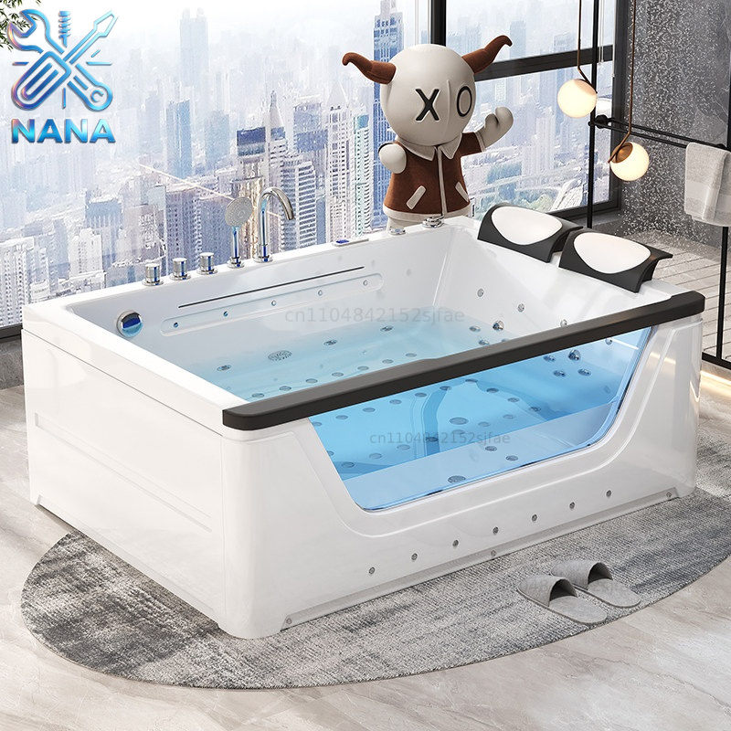 Home Bathroom Jacuzzi - อ่างจากุซซี่อะคริลิก 2 ที่นั่ง พร้อมระบบนวดน้ำวนแบบน้ำตก - ระบบทำความร้อนอัจฉริยะ