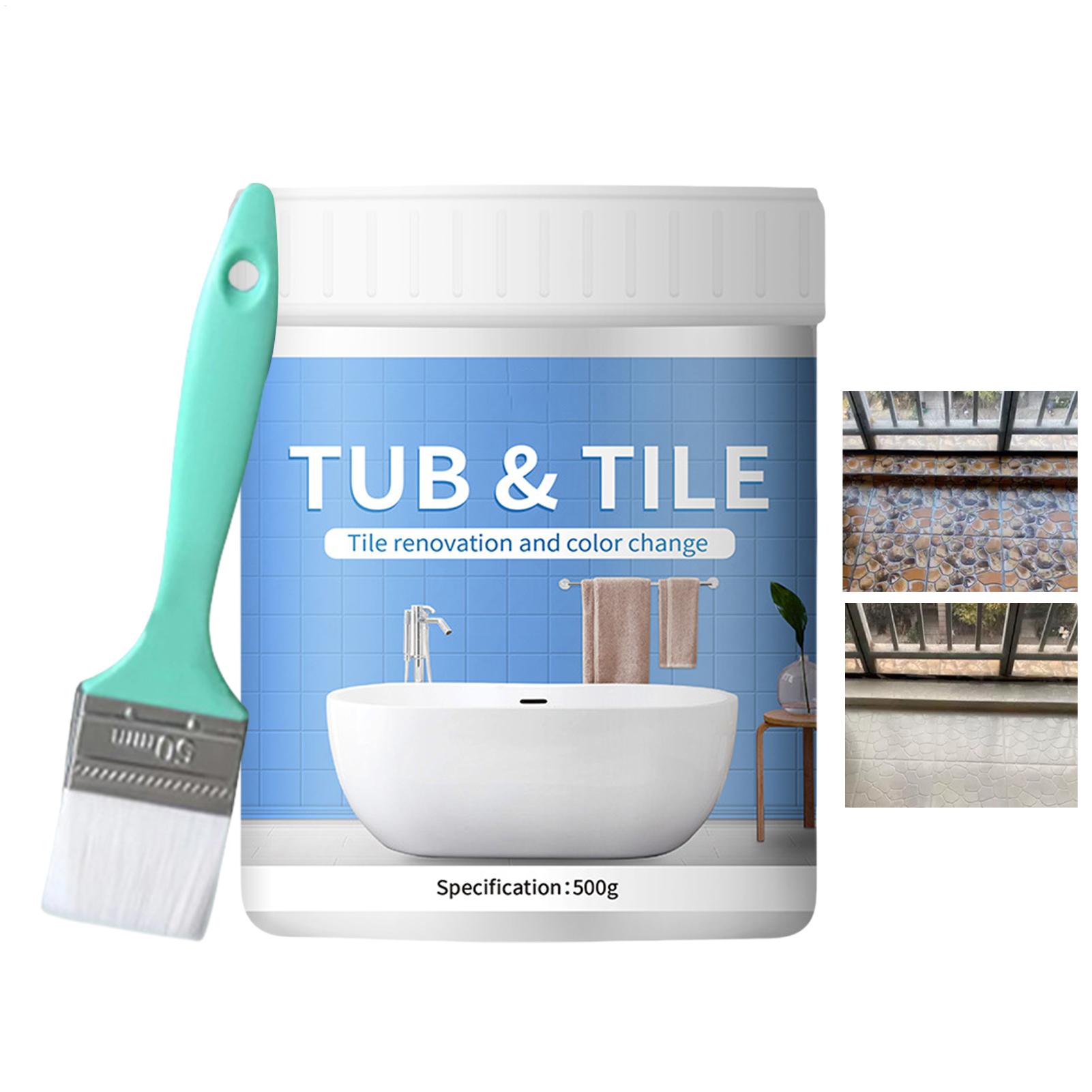 Home Bathroom Tub - ชุดสีทากระเบื้องห้องน้ำ 500 กรัม ชุดซ่อมแซมห้องน้ำแบบแห้งเร็ว ใช้งานง่าย ชุดซ่อมแซมอ่างอาบน้ำสำหรับผนัง