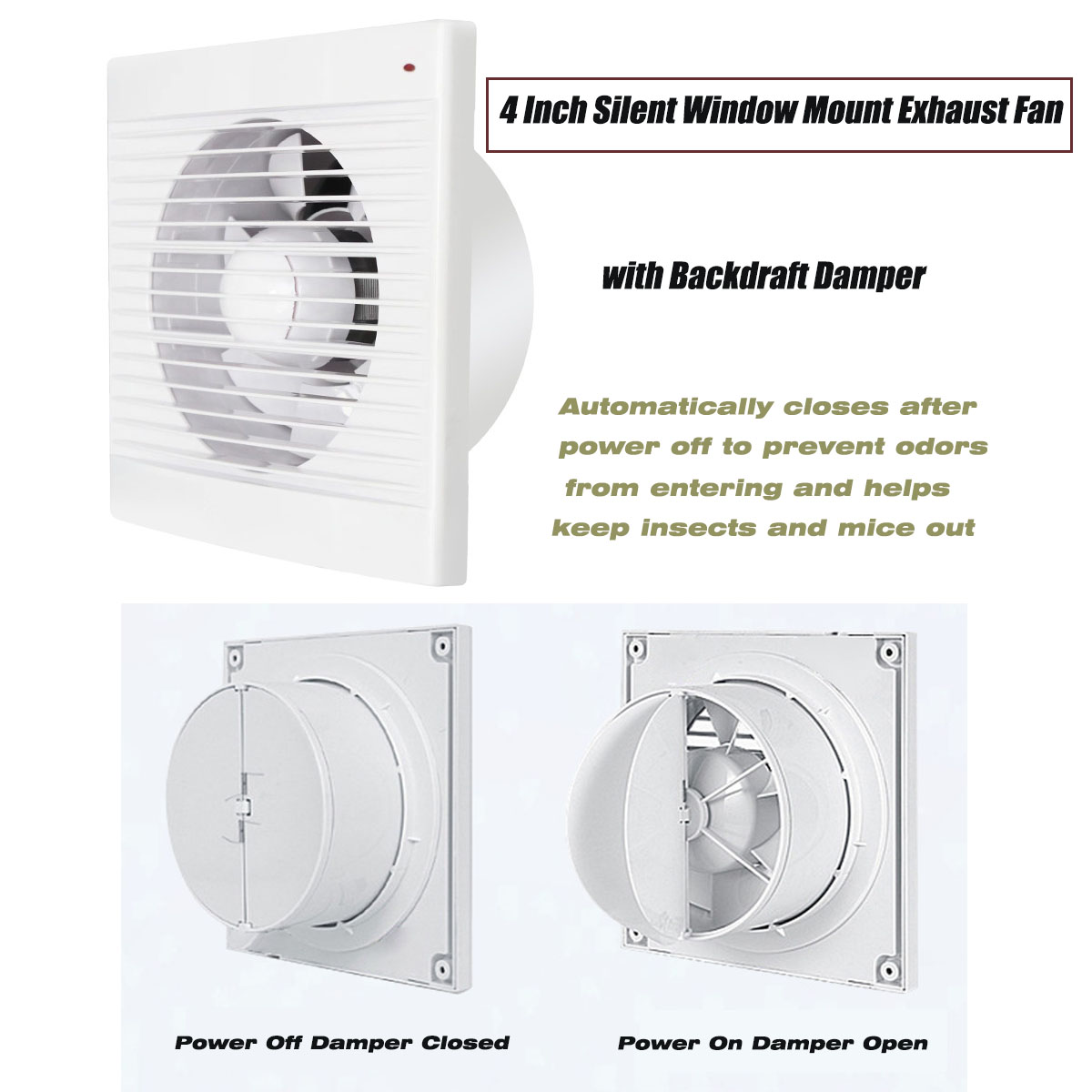 พัดลมดูดอากาศแบบติดหน้าต่างขนา - Home Bathroom Vent บทวิจารณ์และราคา
