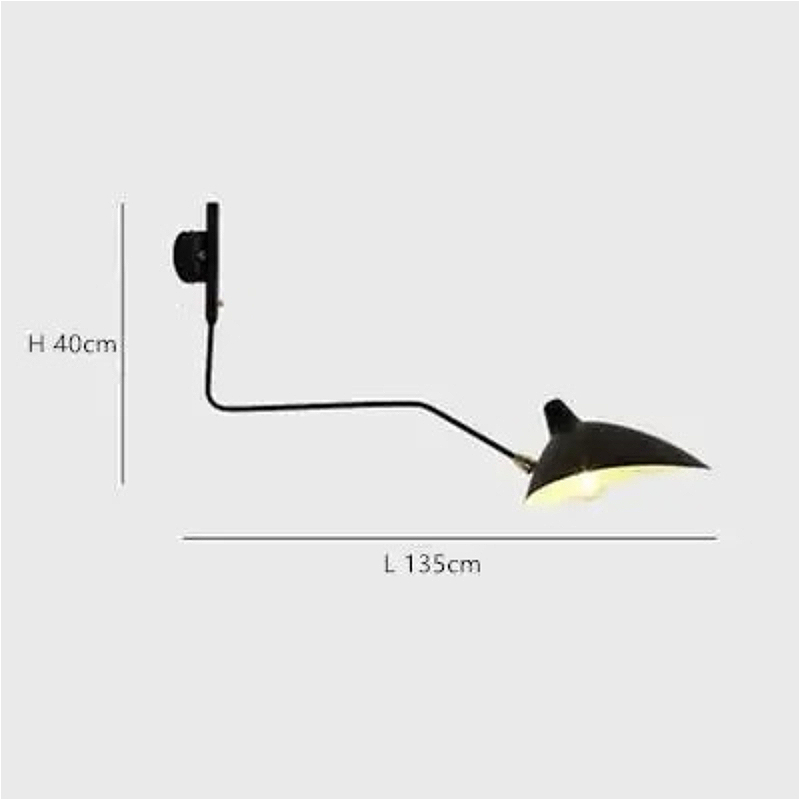 โคมไฟติดผนัง LED สีดำแบบแขนยาว - Home Bathroom Lighting Design บทวิจารณ์และราคา