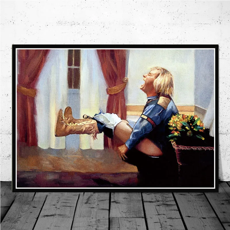 ตลกผ้าใบภาพวาดสีน้ํามัน Dumb แ - Home Movie Bathroom Scene บทวิจารณ์และราคา