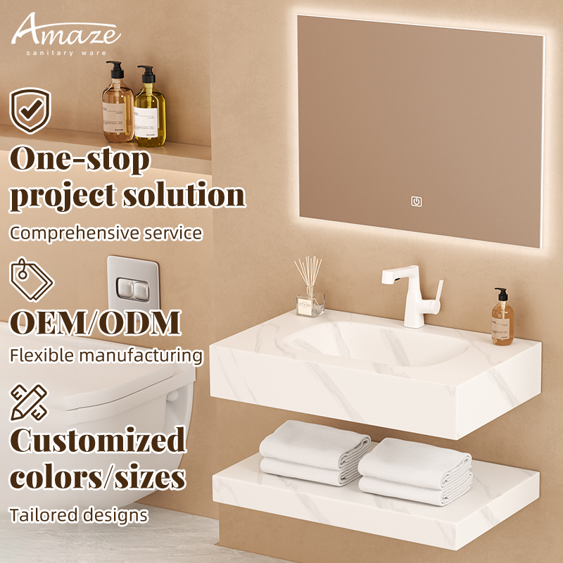 ตู้ห้องน้ำดีไซน์ใหม่แบบลอยตัวส - Home Living Bathroom Vanity บทวิจารณ์และราคา