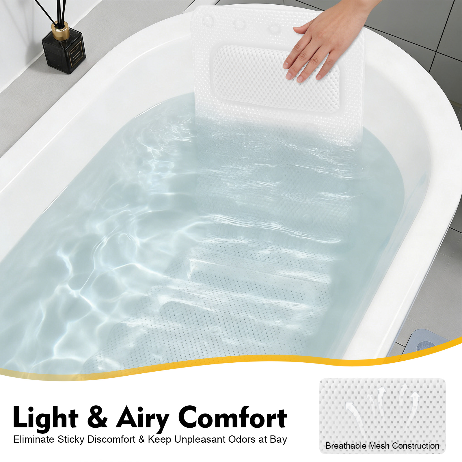แผ่นรองอาบน้ำพร้อมหมอน, เบาะรอ - Home Bathroom Tub บทวิจารณ์และราคา