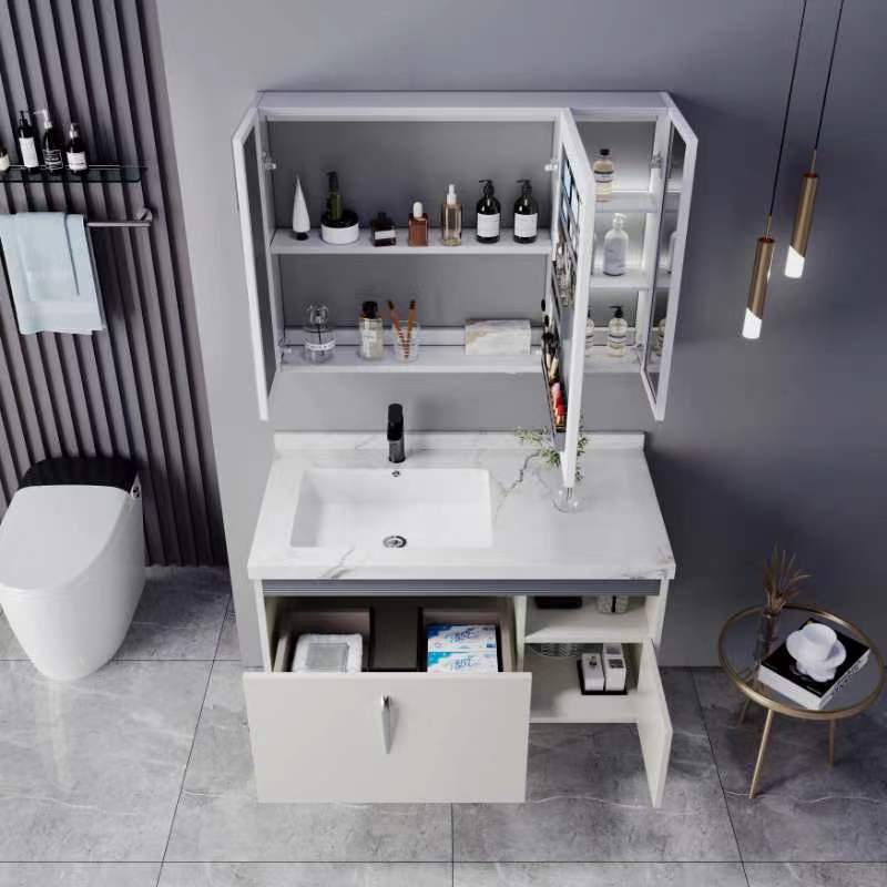 ตู้ห้องน้ำแบบลอยตัวติดผนังพร้อ - Home Living Bathroom Vanity บทวิจารณ์และราคา