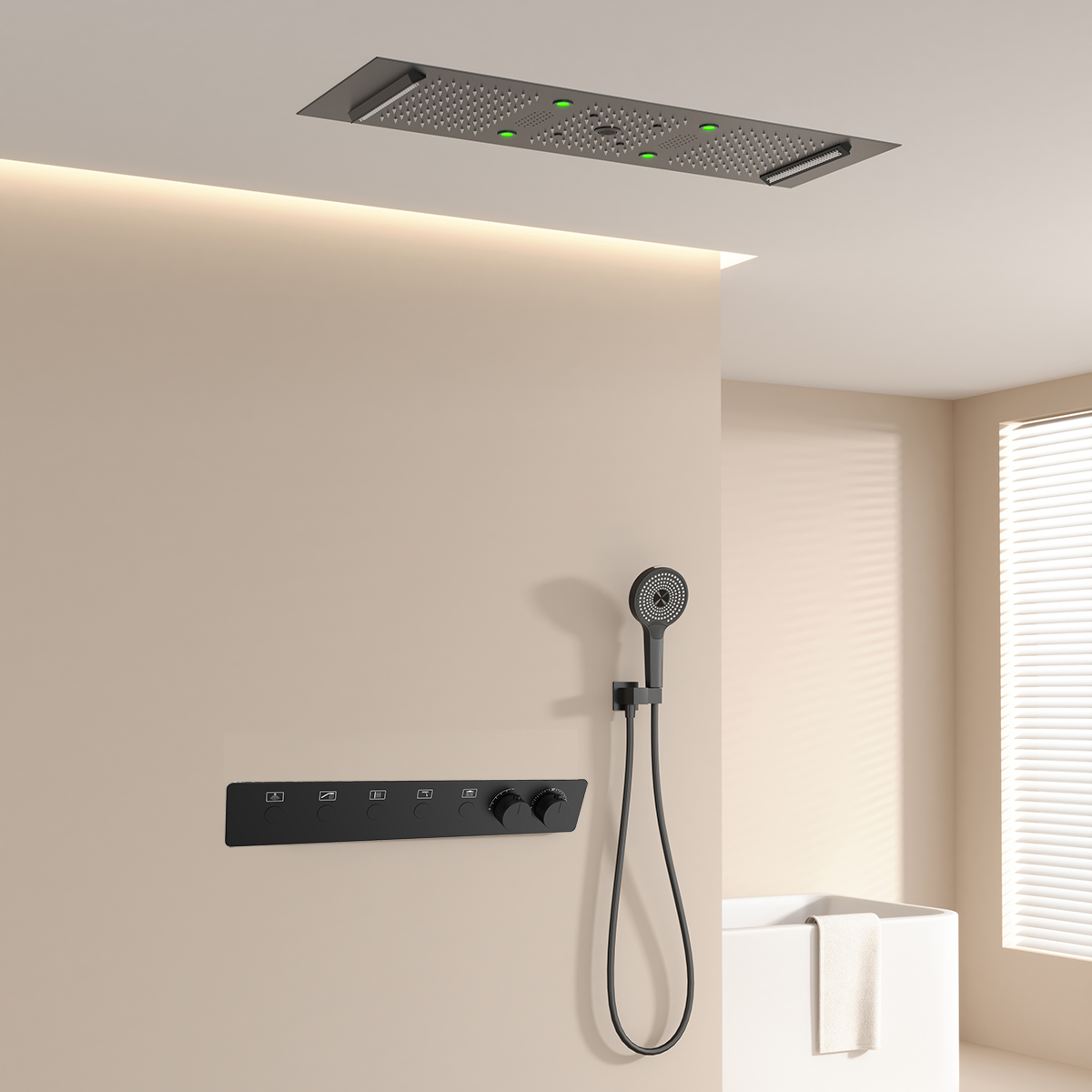 ฝักบัวอาบน้ำแบบเรนชาวเวอร์ LED - Shower Head Rain บทวิจารณ์และราคา