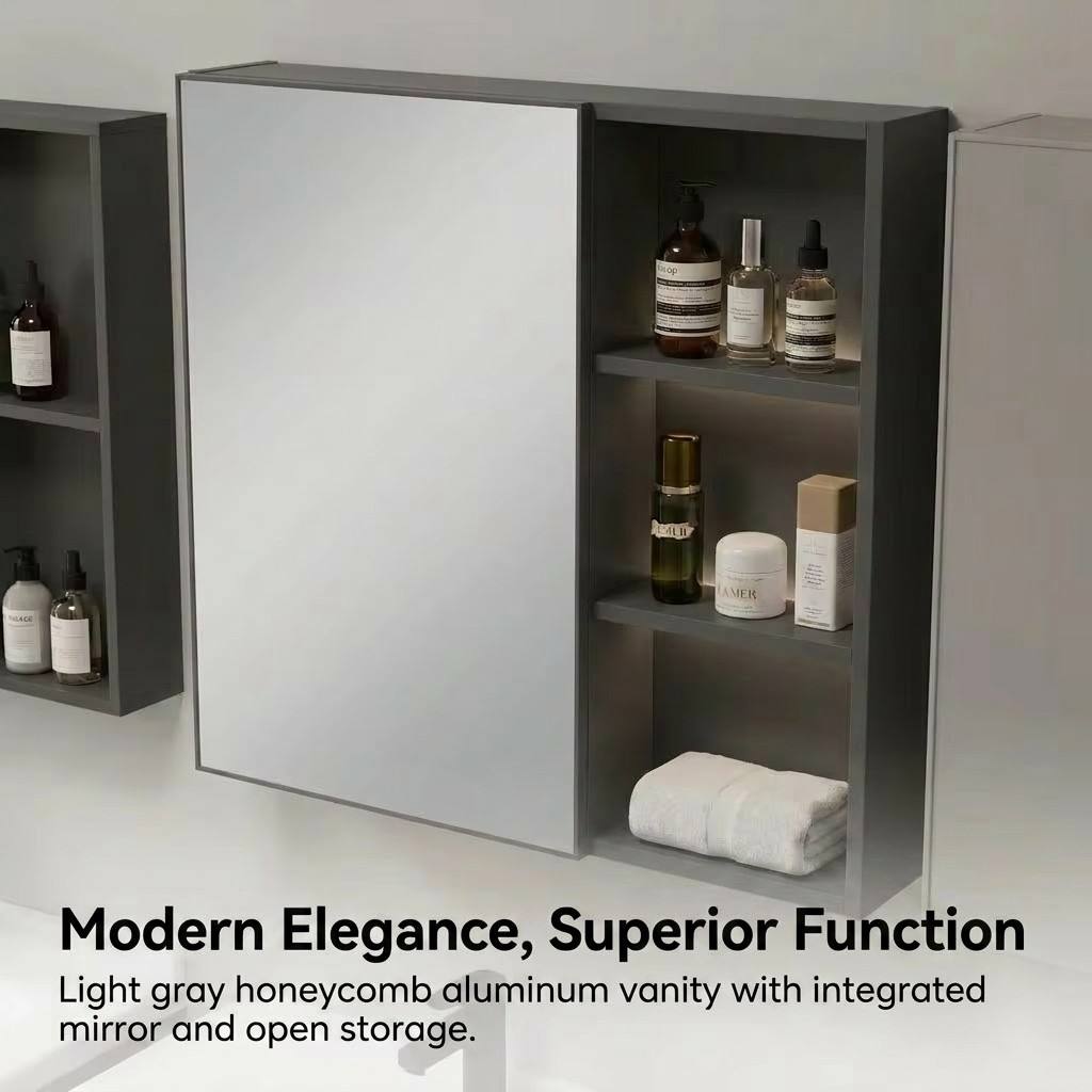 ตู้ห้องน้ำแบบติดผนังทันสมัยเป็ - Home Living Bathroom Vanity บทวิจารณ์และราคา