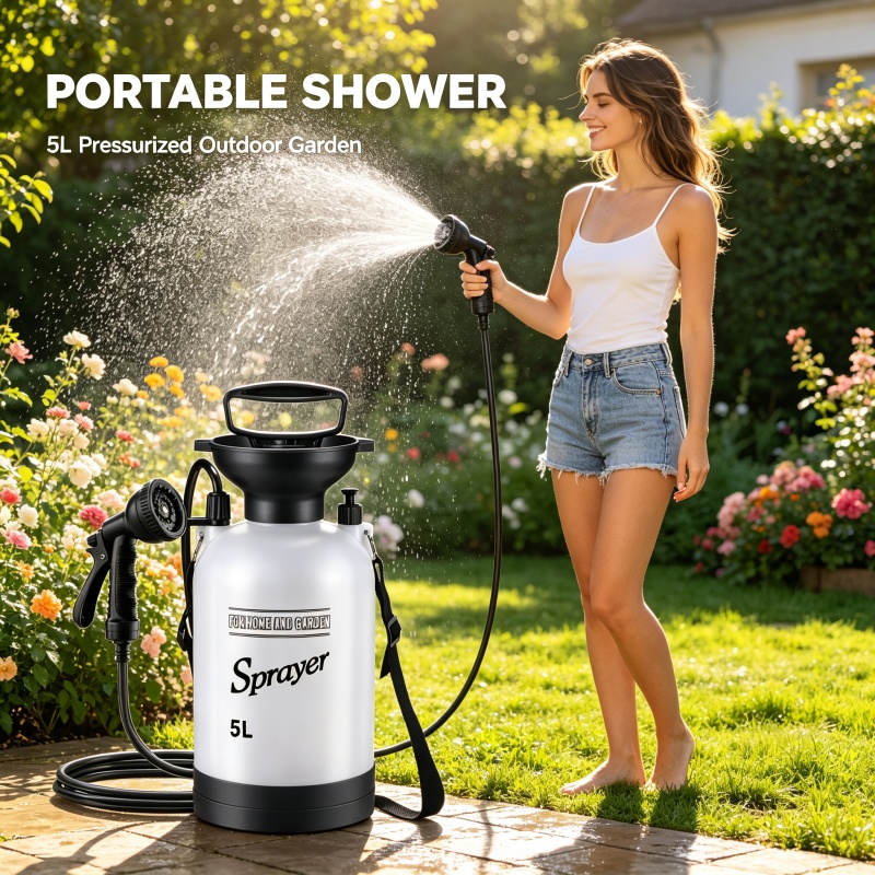 ขวดสเปรย์ฉีดน้ำแบบพกพา 5 ลิตร  - Shower Head Rain บทวิจารณ์และราคา